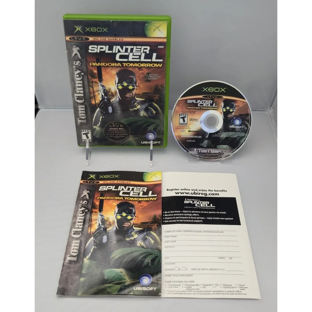 Tom Clancy's Splinter Cell Pandora Tomorrow Xbox 2004 - CIB W/ Reg Card Tested